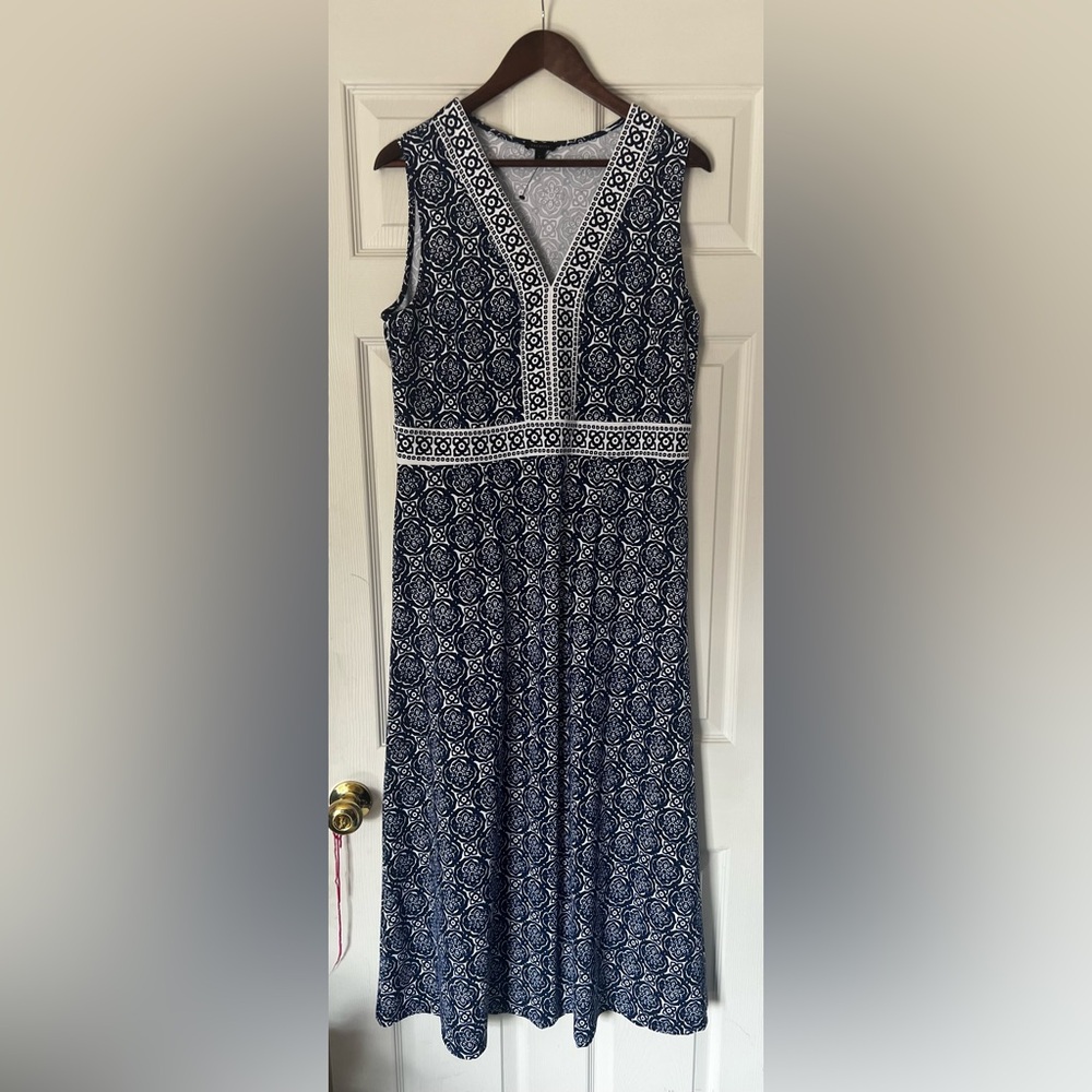 Talbots Blue and White Patterned Dress